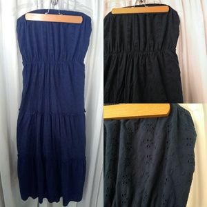 Old Navy Strapless Navy Boho Maxi Dress